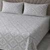 Usha White & Coffee Floral 400 TC Cotton Flat Queen Size Bedsheet with 2 Pillow Covers – Threads