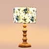 Devansh Multicolor Cotton Table Lamp With  Wood Natural Base (7X7X15.5 Inches)-15