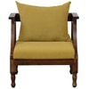 Heston 3+1+1 Seater Wooden Sofa in Yellow Fabric