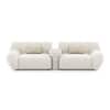 Cannoli 3 Seater Fabric Sofa with Marble Top Table in Pearl Cloud Colour