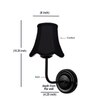 Devansh Black Wall Mounted Lamp With Black  Cotton Shade