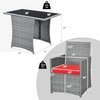 Carry Bird Wicker Patio Furniture Outdoor Balcony Chairs In Grey And Red Colour