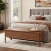 Zaha Solid Wood Storage Bench In Amber walnut Finish