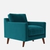 Reiti Velvet 1 Seater Sofa Teal in Blue Colour