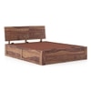 Valencia Solid Wood Queen Size Hydraulic Storage Bed In Teak Finish