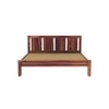 Plane Solid Wood Queen  Size Bed Without Storage (Teak Finish)