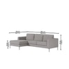 Modernelegance Wood Right Aligned 3-Seater With Upholstery Non Storage Sofa In Grey Colour