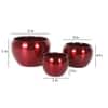 Hanging Hammered Apple Planter Set Of 3 In Copper Colour
