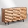 Claire Solid Acacia wood Sideboard with 3 Door in Natual Finish