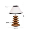 Devansh White & Black  Cotton Table Lamp With Wood  Pebble Lamp  (10X10X15) Inches