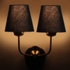 Devansh Metal Electric Wall Light in Gold Colour with Black Shade Count of 2 Lights