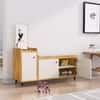 Hexa Red Engineered Wood Shoe Rack in Giant Wood and Frosty White Colour