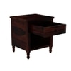 TurningSolid Wood  Bedside Table in Walnut Finish
