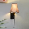 Devansh Metal Electric Wall Light in Black Colour with Beige Shade Count of 1 Light