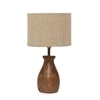 Devansh Beige Jute Table Lamp With  Wood Natural Base (7X13 Inches)-9