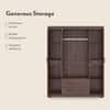 Hilton 4 Doors 2 Drawers Wardrobe With Mirror and Lock - Chestnut Acacia