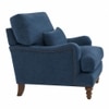 Dexter Boucle Fabric Lounge Chair in Blue Colour