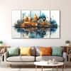 The Castle Decor Secularism Wall Art Set of 5 Digital Painting 27x48 Inch (Style 2)