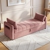 Jedlo Velvet 2 Seater Ottoman Bench  with Storage in Peach Color