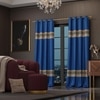 Stoa Paris Satin Curtain for Door, 70% Blackout Curtains, Set of 2, Versailles - Celestial Blue with Back Lining