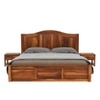 Sniu Solid Wood King  Size Bed Without Storage (Teak Finish)