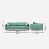 Roma Fabric Sofa (Light Green)