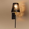 Devansh Metal Electric Wall Light in Black Colour with Black Shade Count of 1 Light