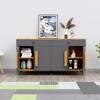 Hexa Red Multipurpose Storage Cabinet With 2 Drawer 4 Door in Giant Wood And Slate Grey Colour