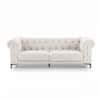 Bellmore 3 Seater Tufted Woven Chesterfield Sofa Acron White