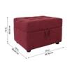 Doe Buck Tufted Storage Ottoman Bench in Maroon Colour Fabric