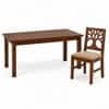 Globally Indian Aroha Solid Sheesham Wood 6 Seater Dining Table Set 6 Chairs Beige