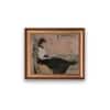 Artistry Black Brown Book Reading Printed Framed Canvas Canvas Wall Prints Set of 1 Multicolor Matte