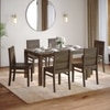 Atlas Solid Wood 6 Seater Compact Dining Table With 6  Atlas Wooden Seat Dining Chairs (Finish : Danish Walnut, Chair Colour : Walnut)