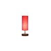 Webster Red cotton table lamp with brown wood base