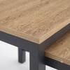 Wynmist Nesting Side Table Natural Mango Wood Top Charcoal Base
