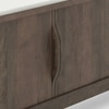 Lunar Solid Wood and Carrara White Marble TV Unit in Danish Walnut Finish