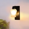 Devansh Solid Wood Electric Wall Light in Brown Colour with White Shade Count of 1 Light