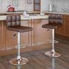 Cadbury Handrest Swivel Leatherette Bar Stool in Brown Finish