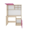 Passion Study Table Beige Teak Pink And Frosty White