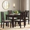 Fidora 4 Seater Dining Table With Set Of 4 Martha Dining Chairs (Colour- Wheat Brown, Finish- Mahogany)