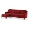 Abbey Sectional Sofa (Colour : Salsa Red, Cushion : Hard, Seater : Left Aligned 3 Seater + Left Aligned Chaise)