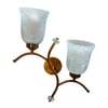 Devansh Metal Electric Wall Light in Gold Colour with White Shade Count of 2 Lights