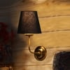 Devansh Metal Electric Wall Light in Gold Colour with Black Shade Count of 1 Light