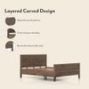 Baori Solid Wood Queen Size Bed Without Storage (Danish Walnut Finish)