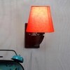 Devansh Solid Wood Electric Wall Light in Orange Colour with Orange Shade Count of 1 Light