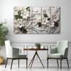 The Castle Decor White Flower Wall Art Set of 5 27x48 Inch