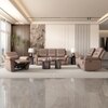 Silvana Two Seater Motorized Fabric Recliner in Taupe Beige Colour