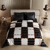 Stoa Paris Satin Comforter, 300TC Comforters for King Size Bed or King Black-White Grey