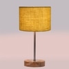 Devansh Yellow Jute Table Lamp With Natural Wood Base & Steel Pipe (7X17 Inches)-17