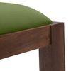 Oribi Dining Bench In Teak Finish With Avocado Green Fabric
